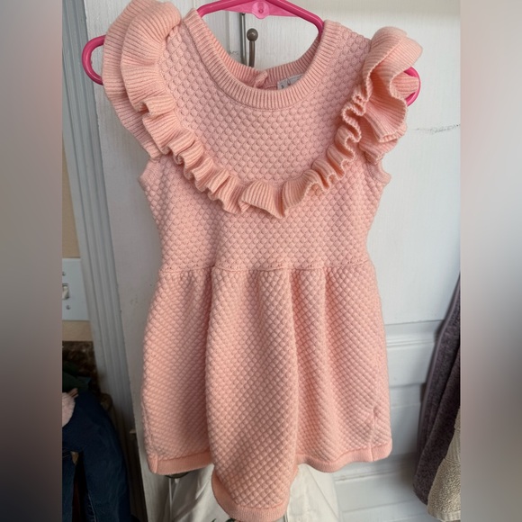 Janie and Jack Other - JANIE AND JACK Peach Ruffled Sweater Dress